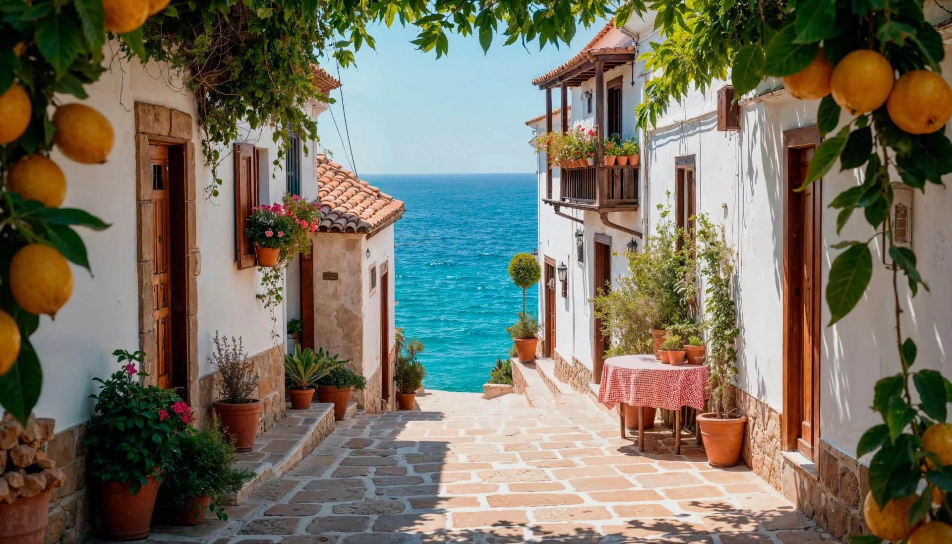 Coastal Italian town overlooking the Mediterranean Sea